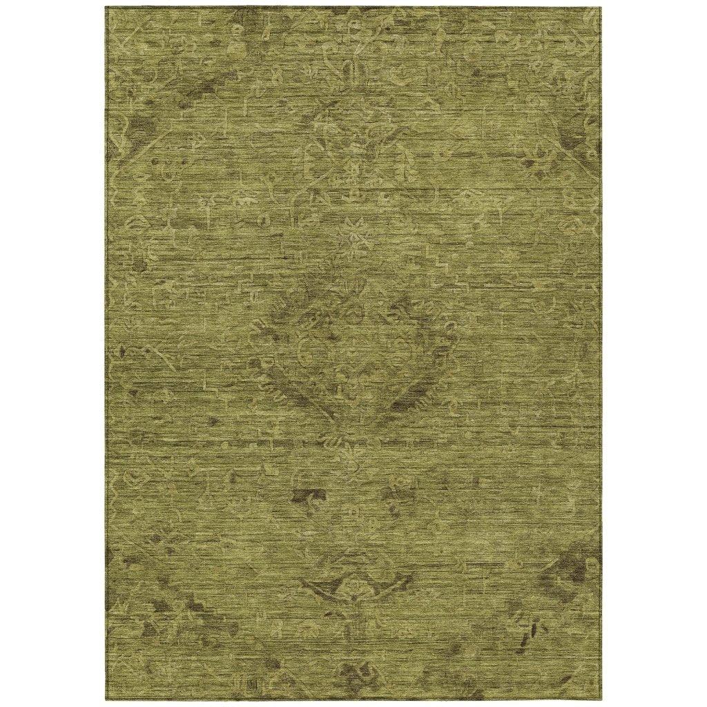 Malia Olive Washable Indoor-Outdoor Rug-Outdoor Rugs-LOOMLAN Rugs-2'6" x 3'10"-LOOMLAN