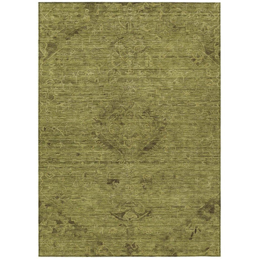 Malia Olive Washable Indoor-Outdoor Rug-Outdoor Rugs-LOOMLAN Rugs-2'6" x 3'10"-LOOMLAN