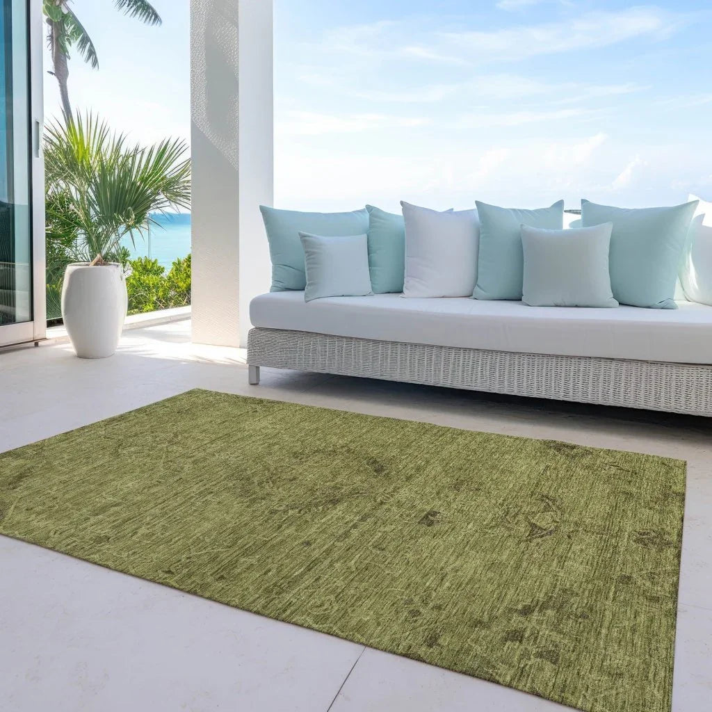 Malia Olive Washable Indoor-Outdoor Rug-Outdoor Rugs-LOOMLAN Rugs-LOOMLAN
