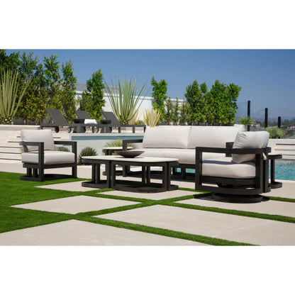 Malibu Aluminum Framed Outdoor Coffee Table-Outdoor Coffee Tables-Sunset West-LOOMLAN