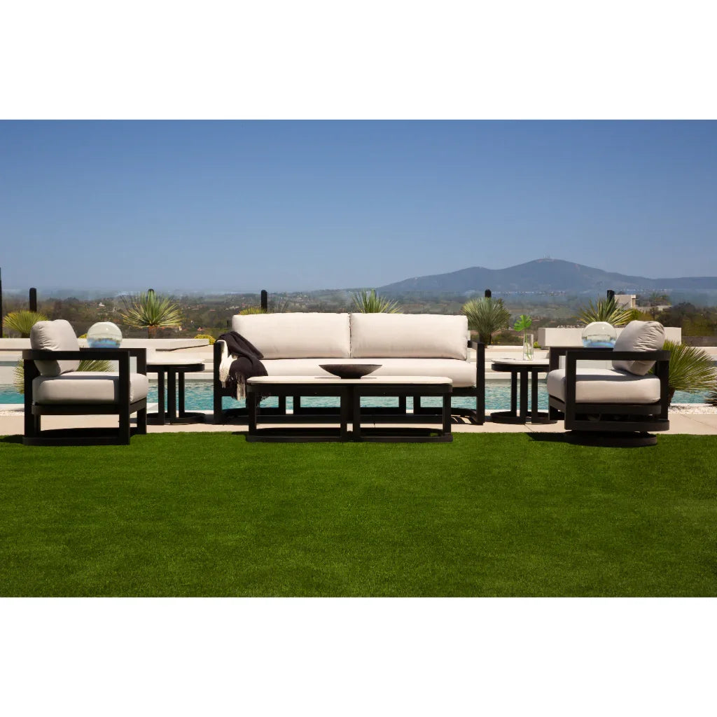 Malibu Aluminum Framed Outdoor Coffee Table-Outdoor Coffee Tables-Sunset West-LOOMLAN