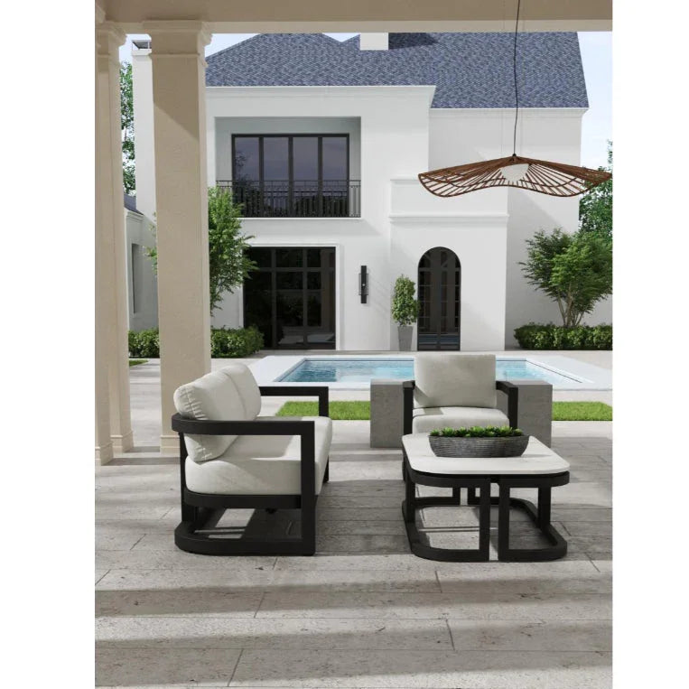 Malibu Aluminum Framed Outdoor Coffee Table-Outdoor Coffee Tables-Sunset West-LOOMLAN