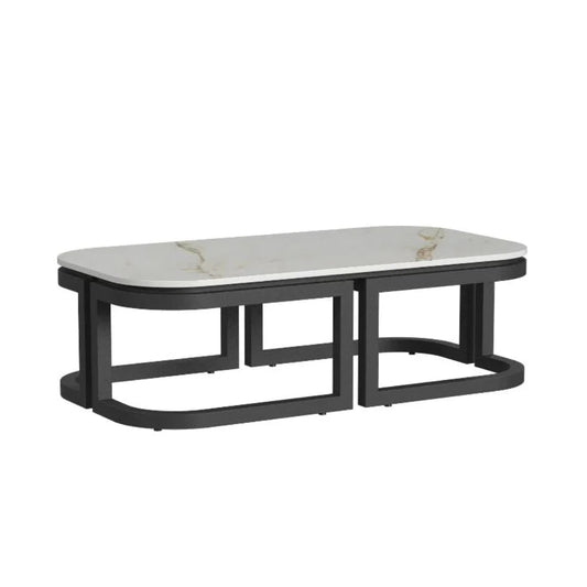 Malibu Aluminum Framed Outdoor Coffee Table-Outdoor Coffee Tables-Sunset West-LOOMLAN