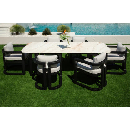 Malibu Aluminum Framed Outdoor Dining Table-Outdoor Dining Tables-Sunset West-LOOMLAN