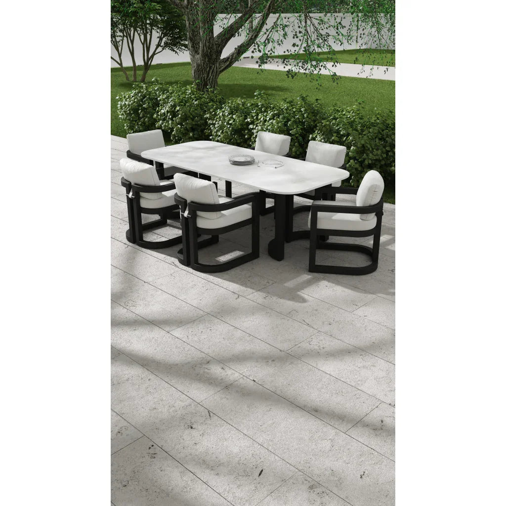 Malibu Aluminum Framed Outdoor Dining Table-Outdoor Dining Tables-Sunset West-LOOMLAN