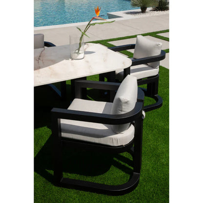 Malibu Aluminum Framed Outdoor Dining Table-Outdoor Dining Tables-Sunset West-LOOMLAN