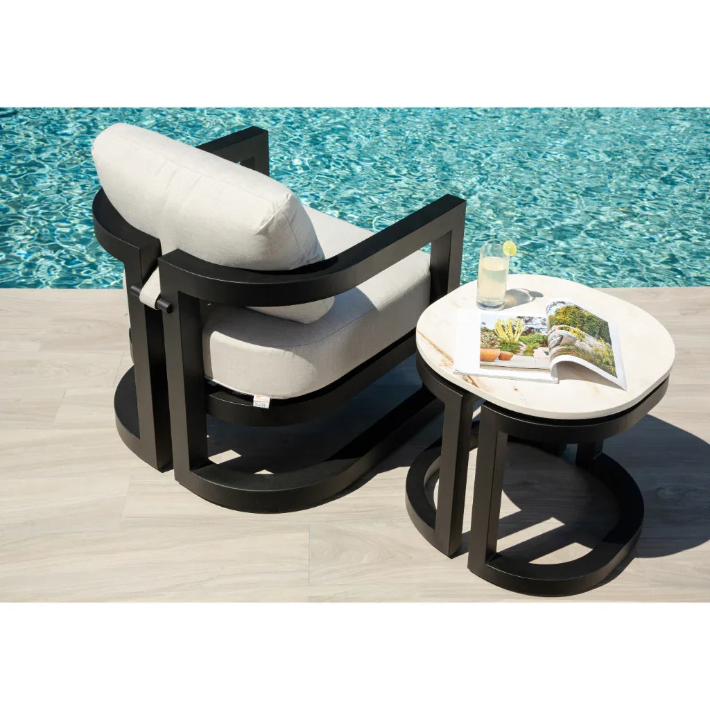 Malibu Aluminum Framed Outdoor End Table