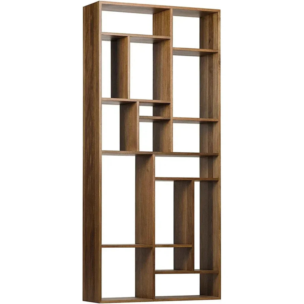 Malic Natural Wood Vertical Shelf-Etageres-Noir-LOOMLAN