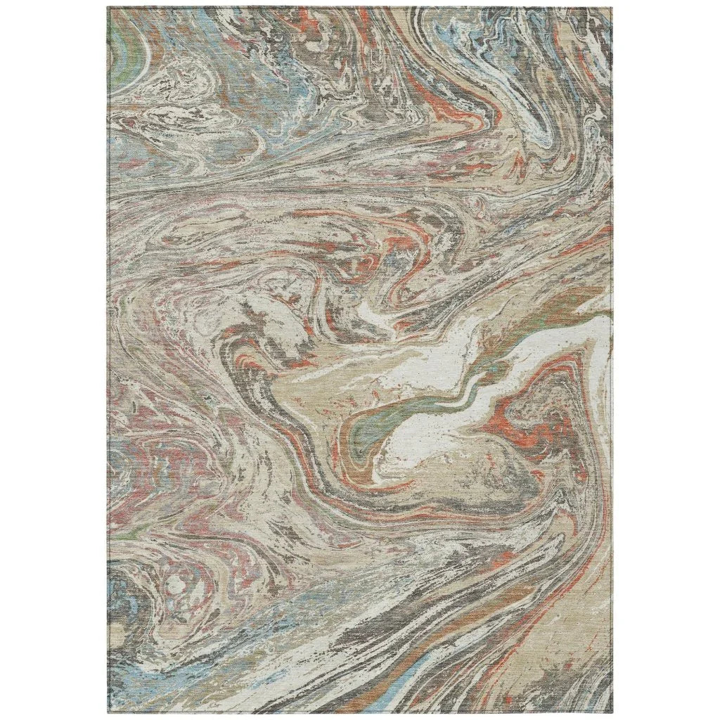 Malika Beige Washable Indoor-Outdoor Rug-Outdoor Rugs-LOOMLAN Rugs-2'6" x 3'10"-LOOMLAN