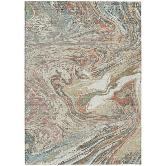 Malika Beige Washable Indoor-Outdoor Rug-Outdoor Rugs-LOOMLAN Rugs-2'6" x 3'10"-LOOMLAN