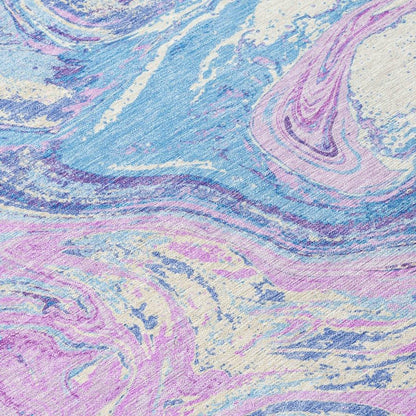 Malika Blue Washable Indoor-Outdoor Rug-Outdoor Rugs-LOOMLAN Rugs-LOOMLAN