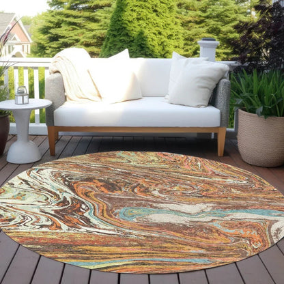 Malika Brown Washable Indoor-Outdoor Rug-Outdoor Rugs-LOOMLAN Rugs-LOOMLAN
