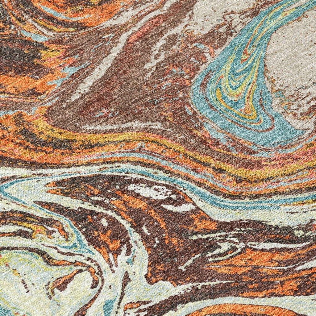 Malika Brown Washable Indoor-Outdoor Rug-Outdoor Rugs-LOOMLAN Rugs-LOOMLAN