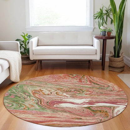 Malika Coral Washable Indoor-Outdoor Rug-Outdoor Rugs-LOOMLAN Rugs-LOOMLAN