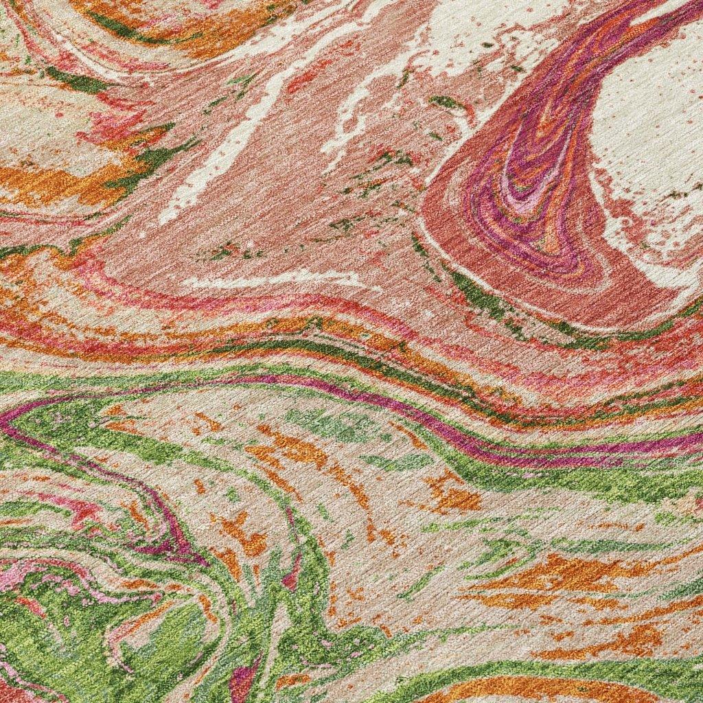 Malika Coral Washable Indoor-Outdoor Rug-Outdoor Rugs-LOOMLAN Rugs-LOOMLAN