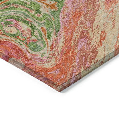 Malika Coral Washable Indoor-Outdoor Rug-Outdoor Rugs-LOOMLAN Rugs-LOOMLAN