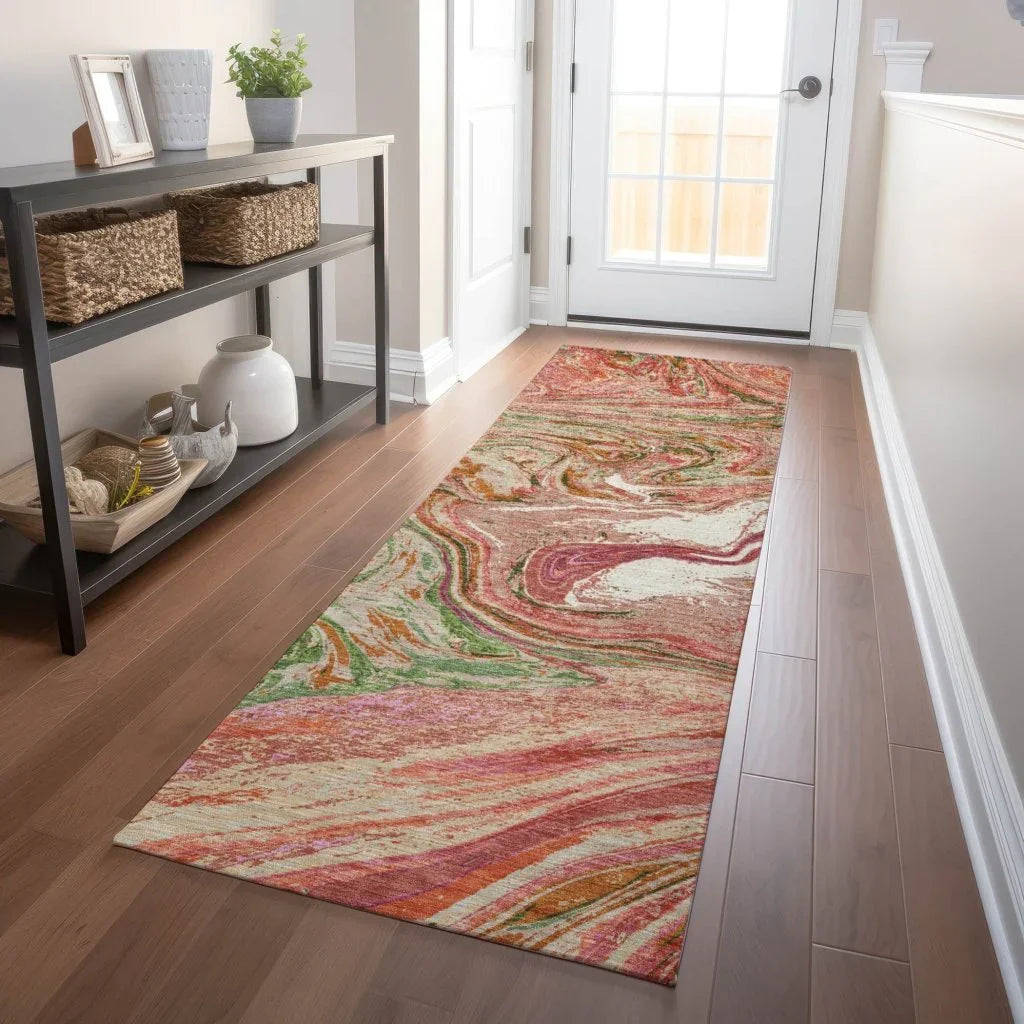 Malika Coral Washable Indoor-Outdoor Rug-Outdoor Rugs-LOOMLAN Rugs-LOOMLAN