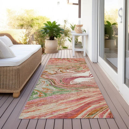 Malika Coral Washable Indoor-Outdoor Rug-Outdoor Rugs-LOOMLAN Rugs-LOOMLAN