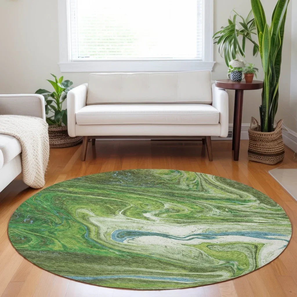 Malika Green Washable Indoor-Outdoor Rug-Outdoor Rugs-LOOMLAN Rugs-LOOMLAN