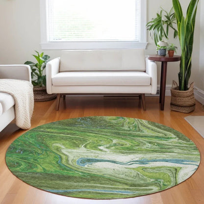 Malika Green Washable Indoor-Outdoor Rug-Outdoor Rugs-LOOMLAN Rugs-LOOMLAN