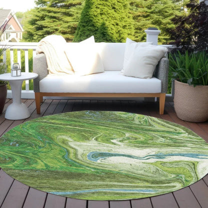 Malika Green Washable Indoor-Outdoor Rug-Outdoor Rugs-LOOMLAN Rugs-LOOMLAN