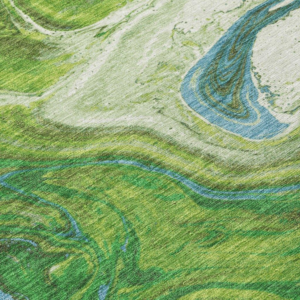 Malika Green Washable Indoor-Outdoor Rug-Outdoor Rugs-LOOMLAN Rugs-LOOMLAN