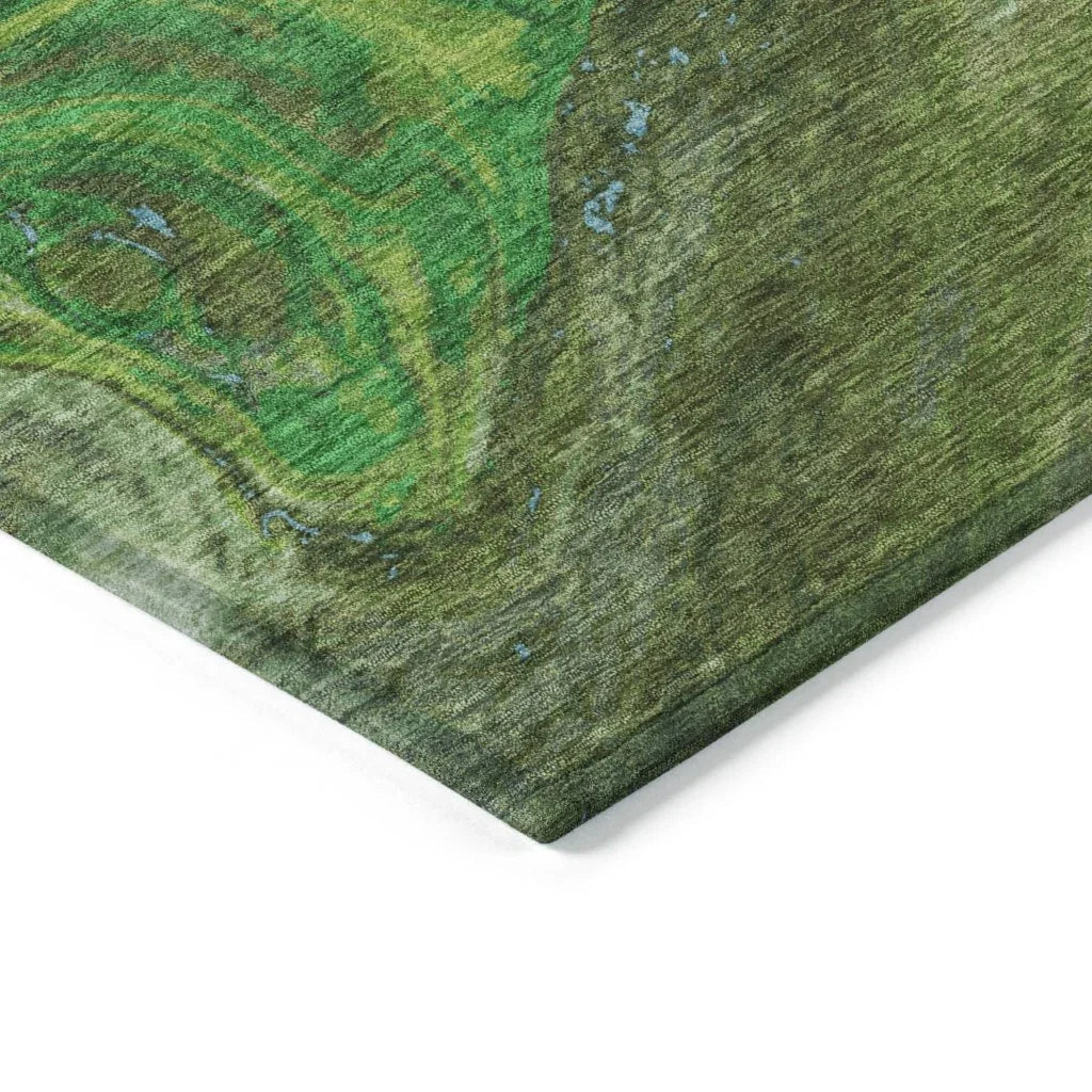 Malika Green Washable Indoor-Outdoor Rug-Outdoor Rugs-LOOMLAN Rugs-LOOMLAN