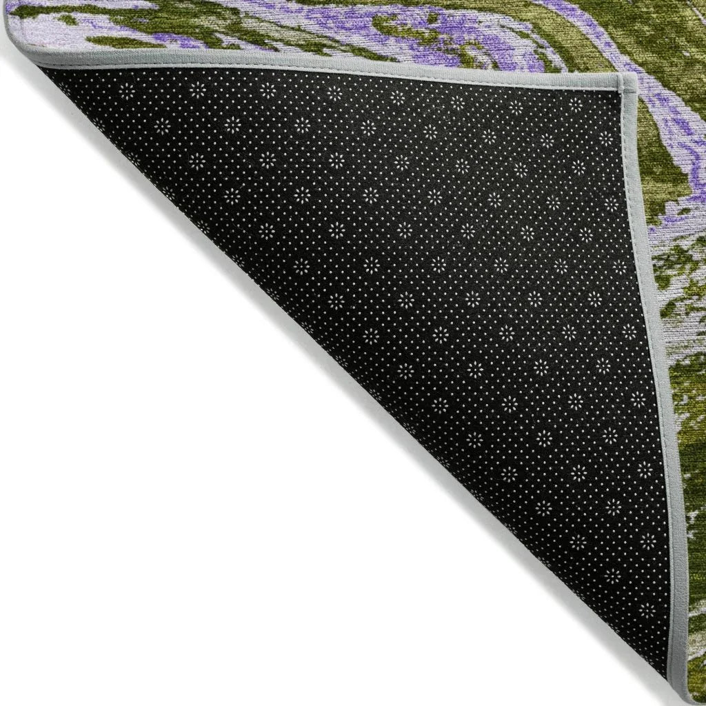 Malika Olive Washable Indoor-Outdoor Rug-Outdoor Rugs-LOOMLAN Rugs-LOOMLAN