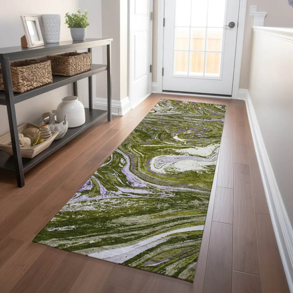 Malika Olive Washable Indoor-Outdoor Rug-Outdoor Rugs-LOOMLAN Rugs-LOOMLAN