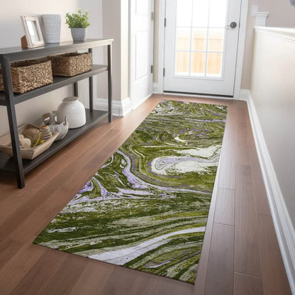 Malika Olive Washable Indoor-Outdoor Rug-Outdoor Rugs-LOOMLAN Rugs-LOOMLAN