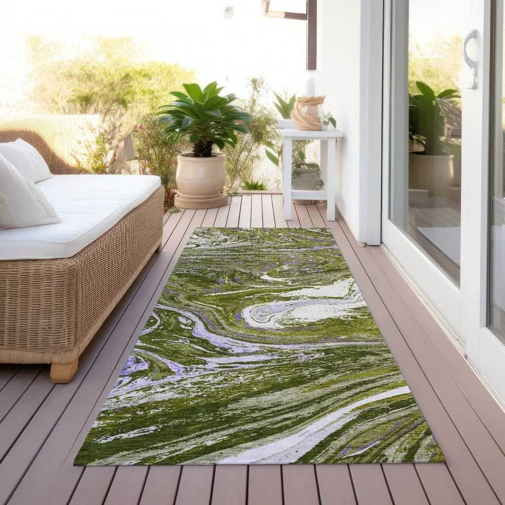 Malika Olive Washable Indoor-Outdoor Rug-Outdoor Rugs-LOOMLAN Rugs-LOOMLAN