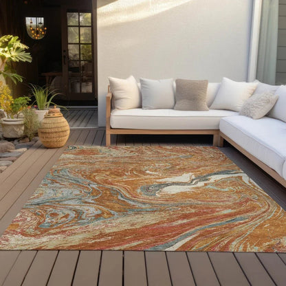 Malika Paprika Washable Indoor-Outdoor Rug-Outdoor Rugs-LOOMLAN Rugs-LOOMLAN