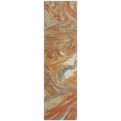 Malika Paprika Washable Indoor-Outdoor Rug-Outdoor Rugs-LOOMLAN Rugs-2'3" x 7'6"-LOOMLAN
