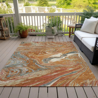 Malika Paprika Washable Indoor-Outdoor Rug-Outdoor Rugs-LOOMLAN Rugs-LOOMLAN