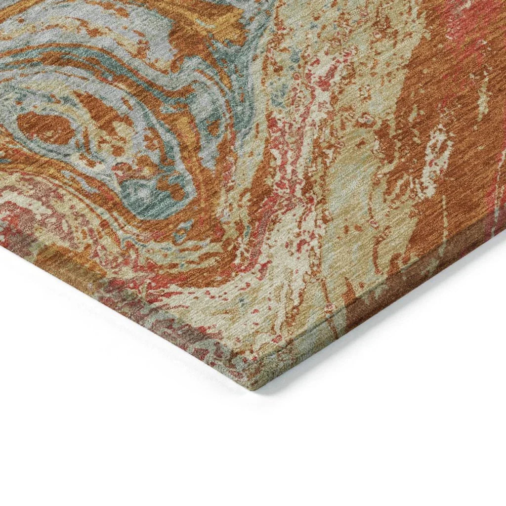 Malika Paprika Washable Indoor-Outdoor Rug-Outdoor Rugs-LOOMLAN Rugs-LOOMLAN