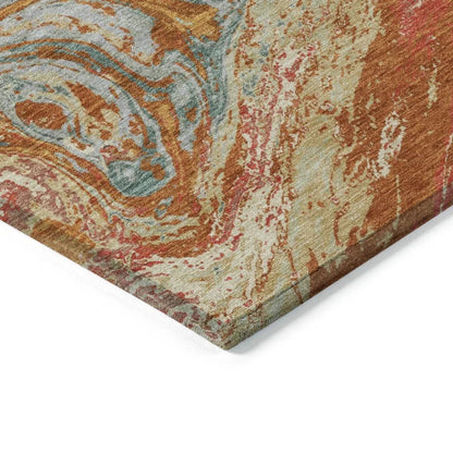 Malika Paprika Washable Indoor-Outdoor Rug-Outdoor Rugs-LOOMLAN Rugs-LOOMLAN