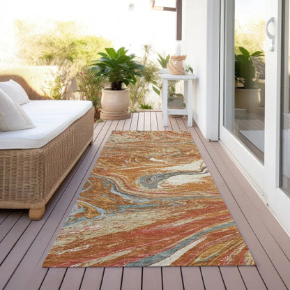 Malika Paprika Washable Indoor-Outdoor Rug-Outdoor Rugs-LOOMLAN Rugs-LOOMLAN
