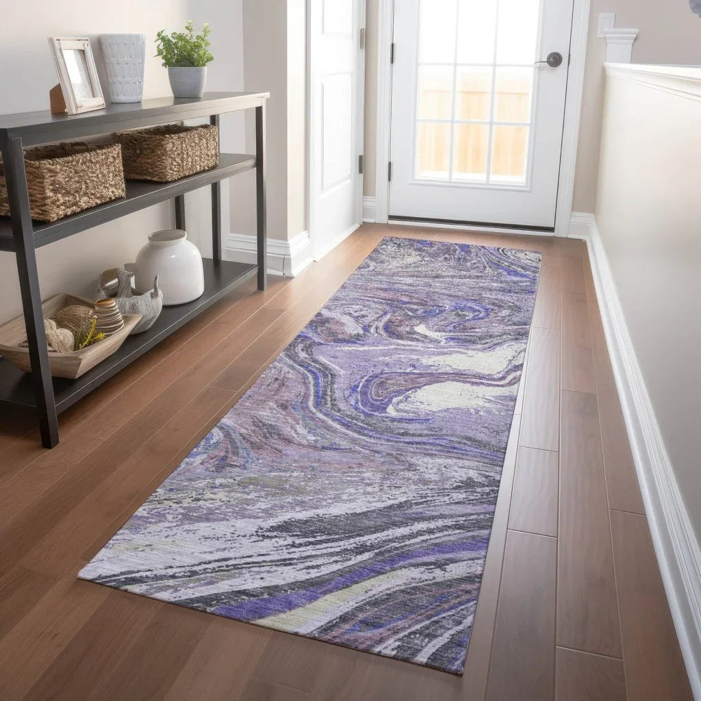 Malika Purple Washable Indoor-Outdoor Rug-Outdoor Rugs-LOOMLAN Rugs-LOOMLAN