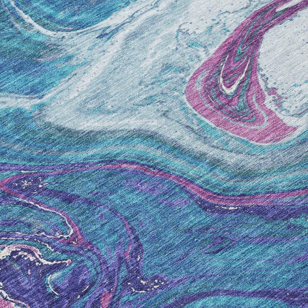 Malika Teal Washable Indoor-Outdoor Rug-Outdoor Rugs-LOOMLAN Rugs-LOOMLAN