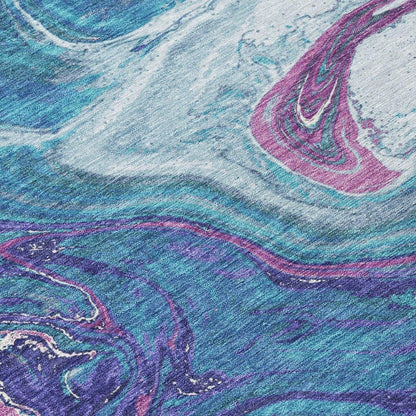 Malika Teal Washable Indoor-Outdoor Rug-Outdoor Rugs-LOOMLAN Rugs-LOOMLAN