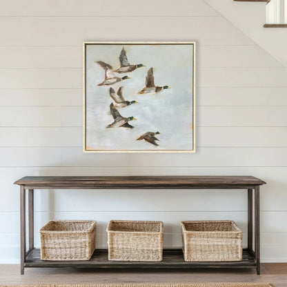 Mallard Migration I Blue Canvas Art