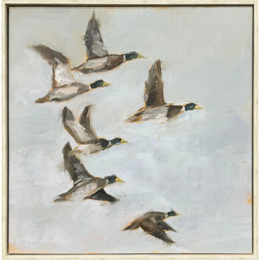 Mallard Migration I Blue Canvas Art
