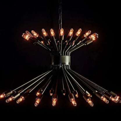 Mancini Chandelier, Black Steel - LOOMLAN - Noir - Chandeliers