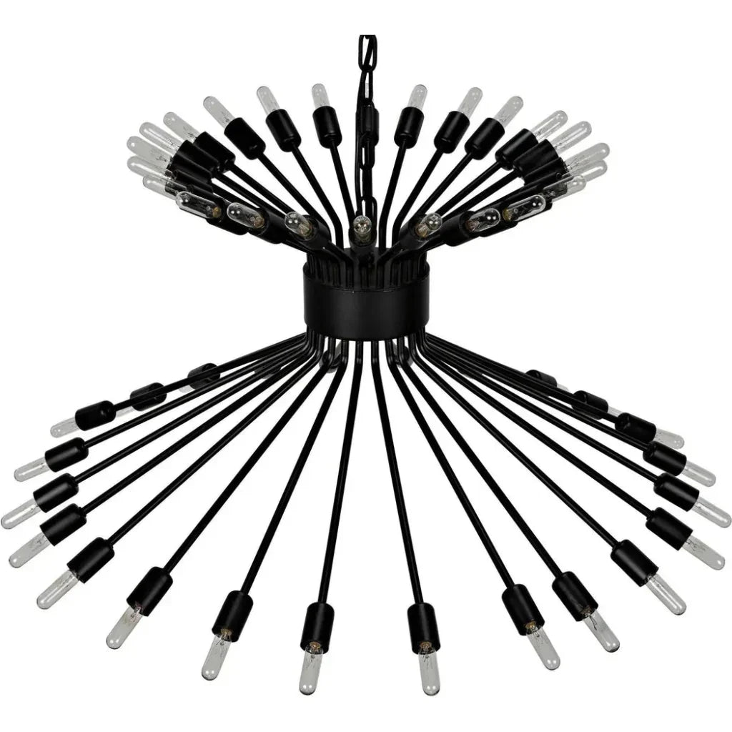 Mancini Chandelier, Black Steel - LOOMLAN - Noir - Chandeliers