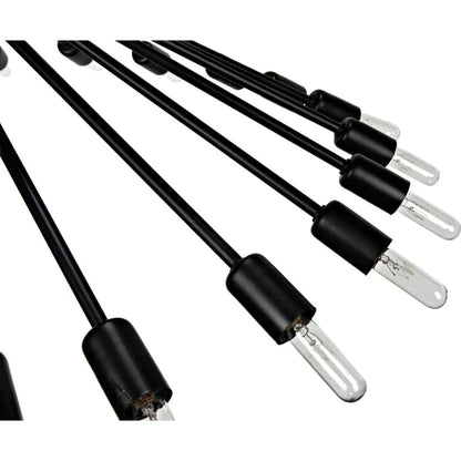 Mancini Chandelier, Black Steel - LOOMLAN - Noir - Chandeliers