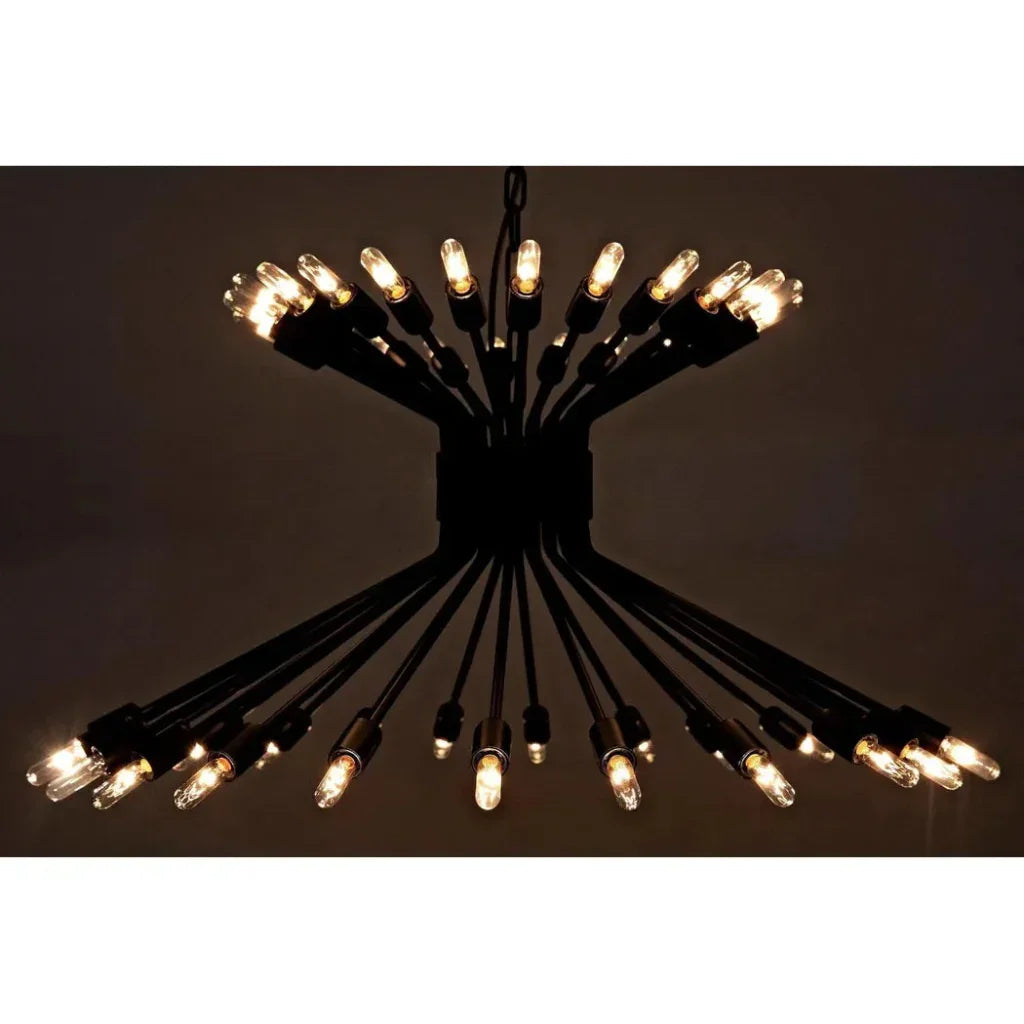 Mancini Chandelier, Black Steel - LOOMLAN - Noir - Chandeliers