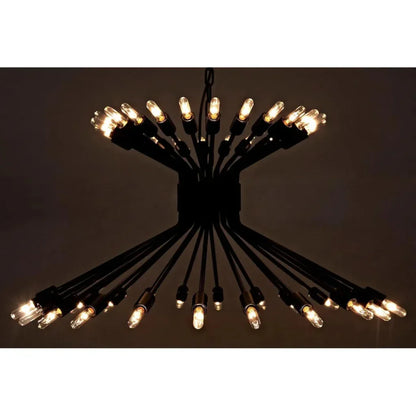 Mancini Chandelier, Black Steel - LOOMLAN - Noir - Chandeliers
