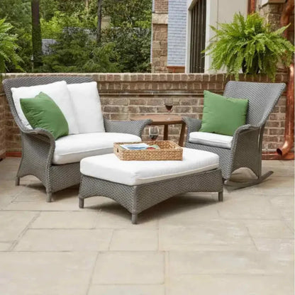 Mandalay Large Ottoman Premium Wicker Furniture-Outdoor Ottomans-Lloyd Flanders-LOOMLAN