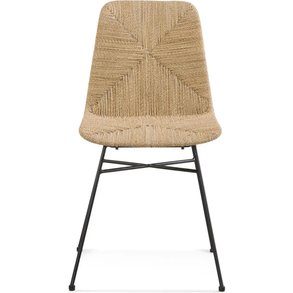 Mandao Metal & Seagrass Brown Armless Chair - LOOMLAN - Bassett Mirror - Accent Chairs