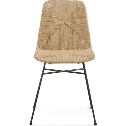 Mandao Metal & Seagrass Brown Armless Chair - LOOMLAN - Bassett Mirror - Accent Chairs